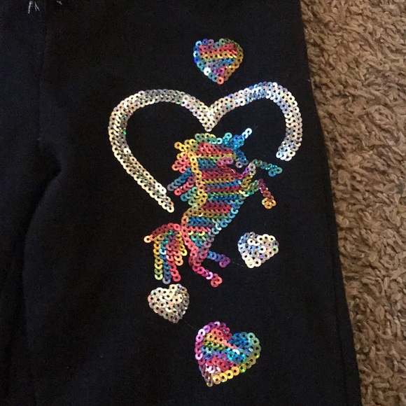Love Republic Black Sweatpants with sequins Unicorn - Picture 2 of 4
